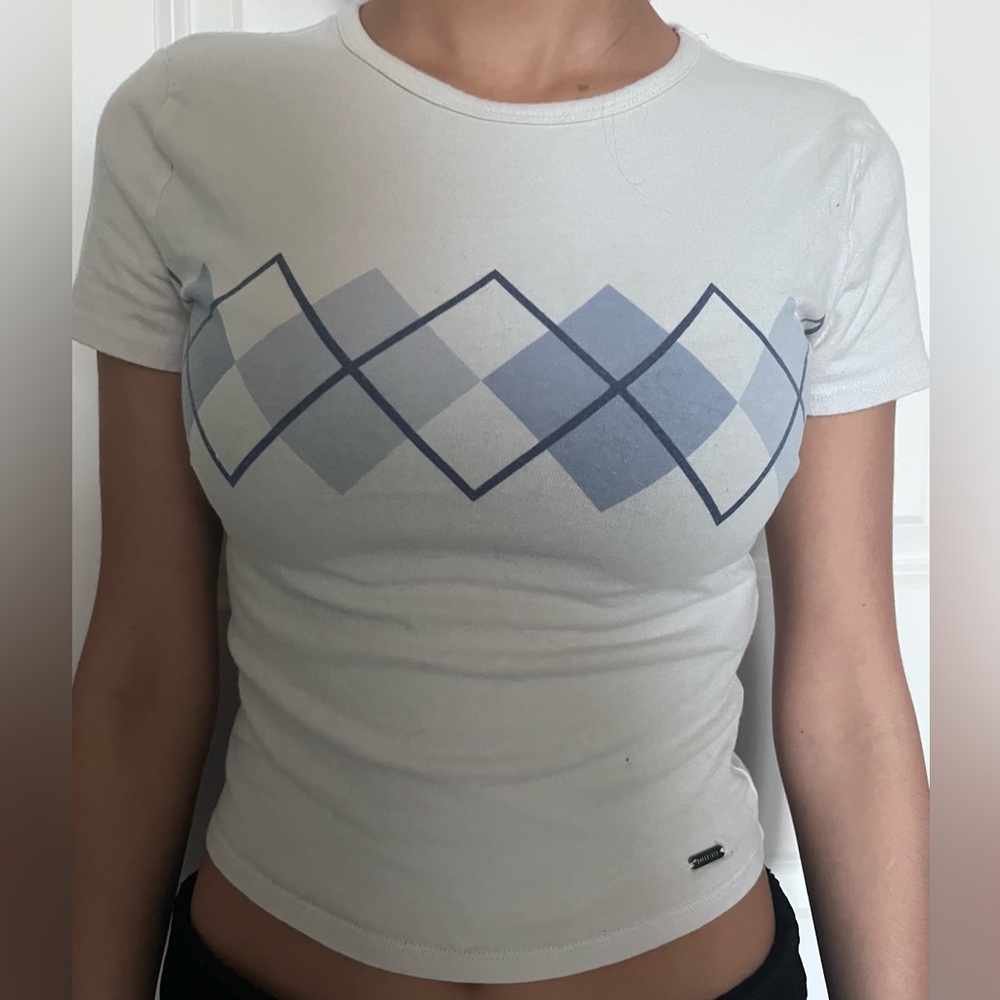 Hollister Light Blue Argyle Hollister Tee